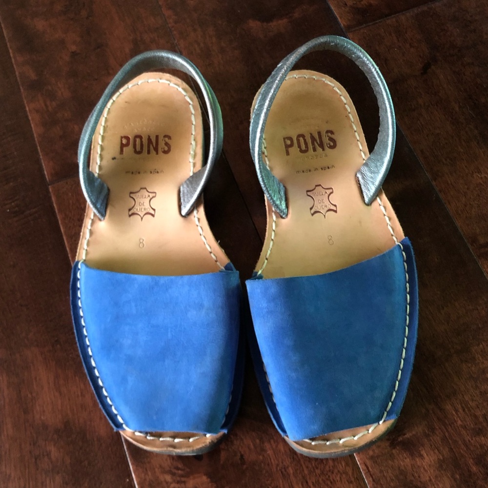 Blue and silver PONS women’s sandals